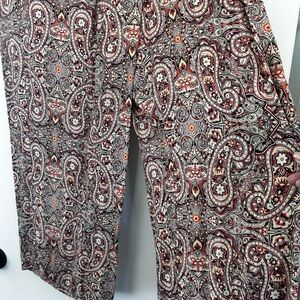 Skye's the Limit Paisley Pull-On Pants in Brown, Cream, Red and Black